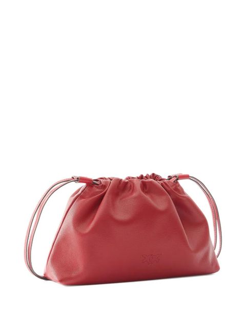 PINKO drawstring leather shoulder bag - Red