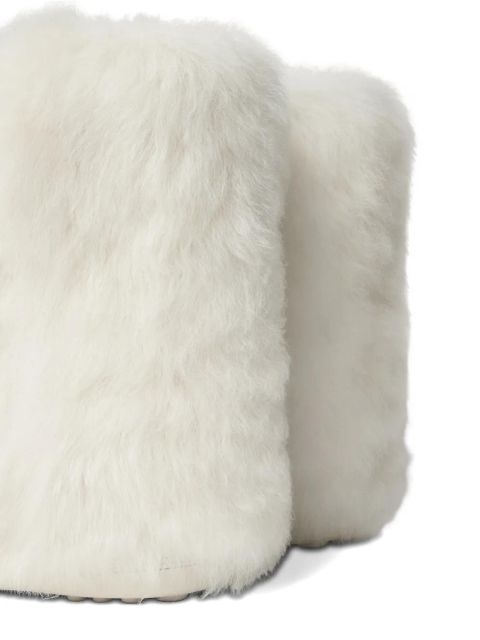 Versace Medusa fur boots - White