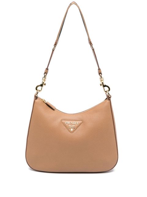 Prada logo-embossed leather shoulder bag - Brown - zdjęcie produktu nr 1