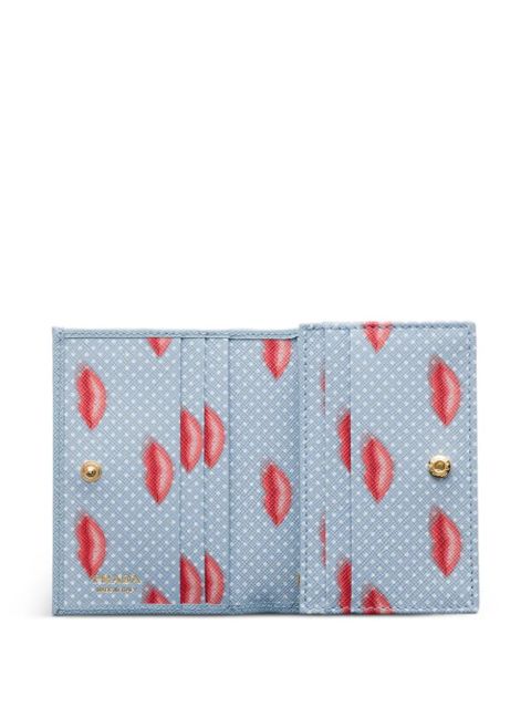 Prada small Saffiano leather wallet - Blue