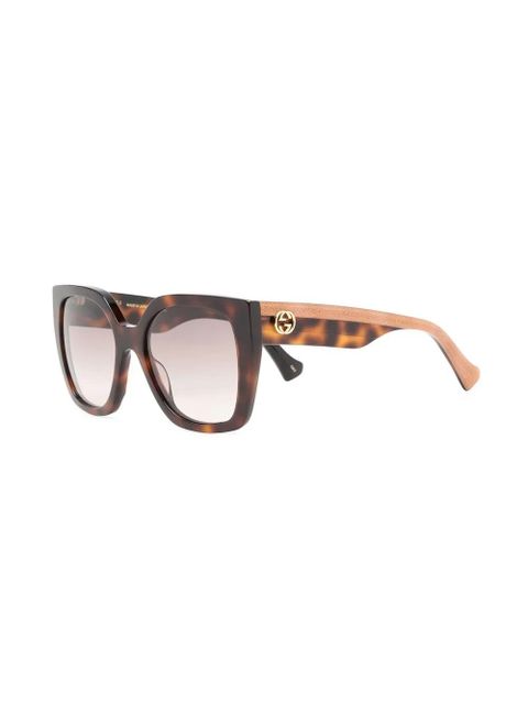 Gucci Eyewear tortoiseshell square-frame sunglasses - Brown - zdjęcie produktu nr 2