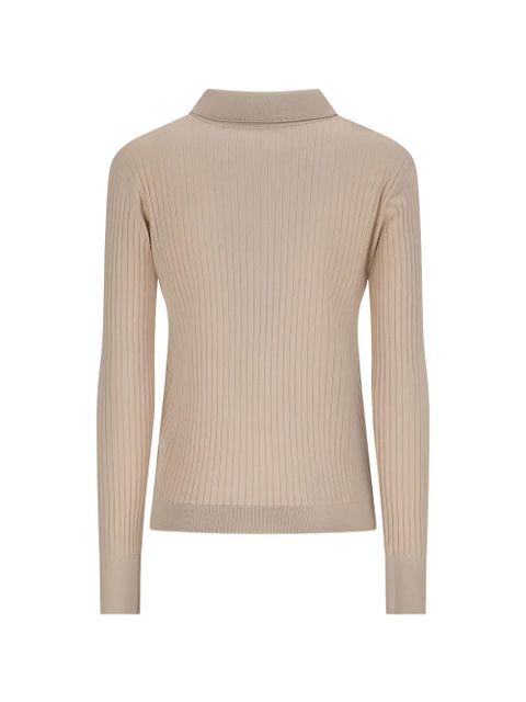 Max Mara ribbed collared polo top - Neutrals - zdjęcie produktu nr 2