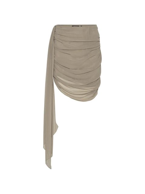 ROTATE BIRGER CHRISTENSEN chiffon draped mini skirt - Grey - zdjęcie produktu nr 1