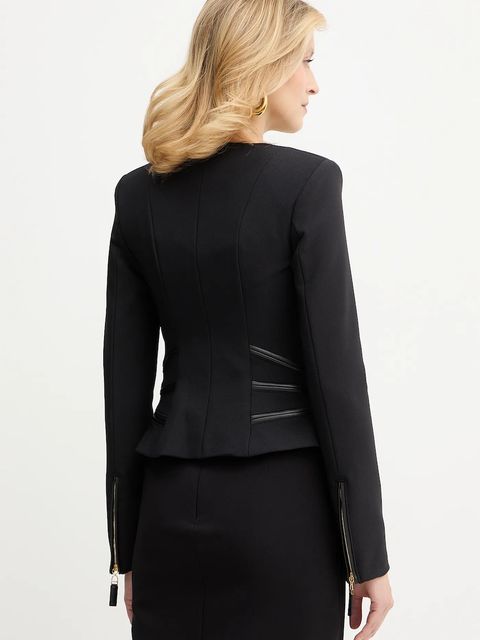 Elisabetta Franchi marynarka kolor czarny jednorzędowa gładka GI17356E2 - zdjęcie produktu nr 2