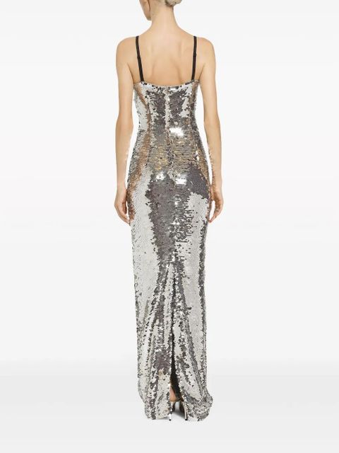 Dolce & Gabbana sequin-embellished maxi dress - Silver