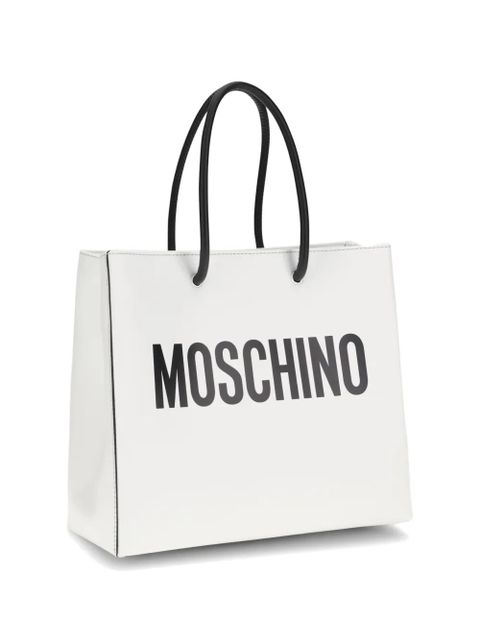 Moschino logo-print leather tote bag - White - zdjęcie produktu nr 2