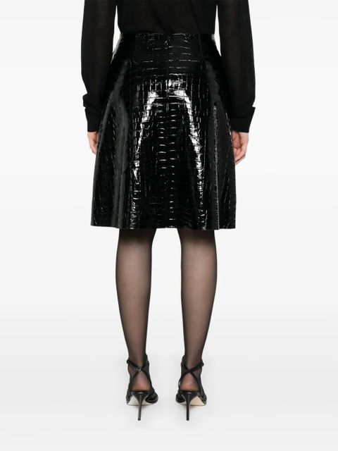TOTEME crocodile-embossed skirt - Black
