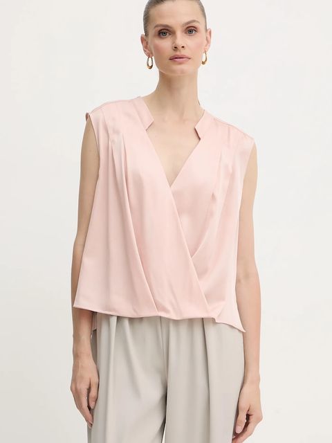 BOSS bluzka jedwabna damska kolor fioletowy gładka 50548238 - zdjęcie produktu nr 1