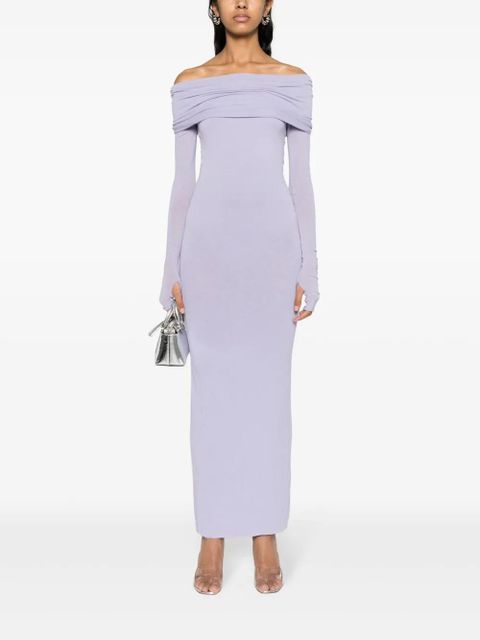 MANURÍ off-shoulder fine-knit dress - Purple - zdjęcie produktu nr 2