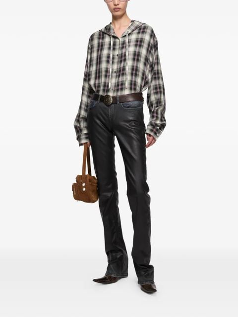 Acne Studios hooded plaid top - Black