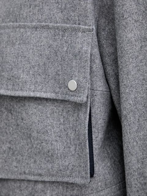 BOSS kurtka z wełną kolor szary przejściowa oversize 50548307