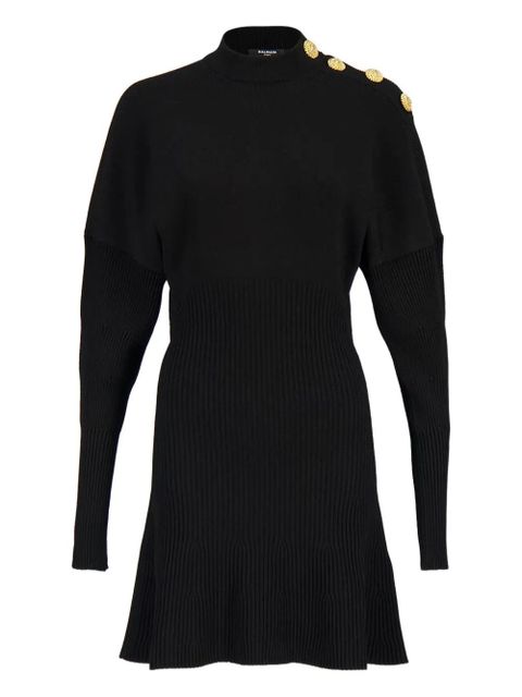 Balmain flared knitted mini dress - Black - zdjęcie produktu nr 1