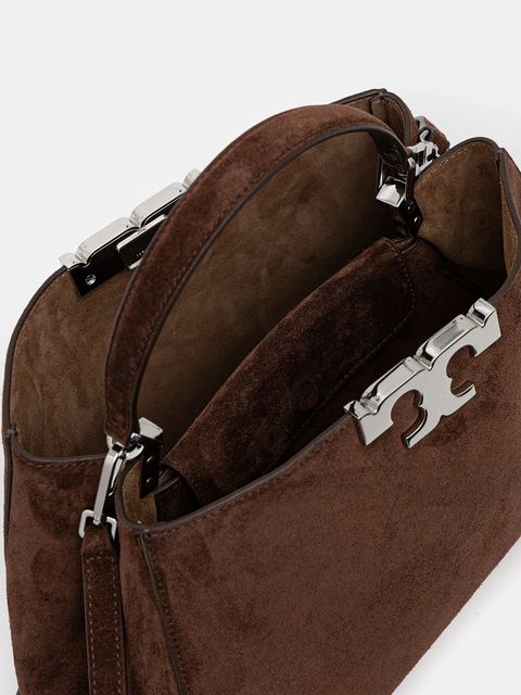 Tory Burch torebka zamszowa Eleanor kolor brązowy 174278.203