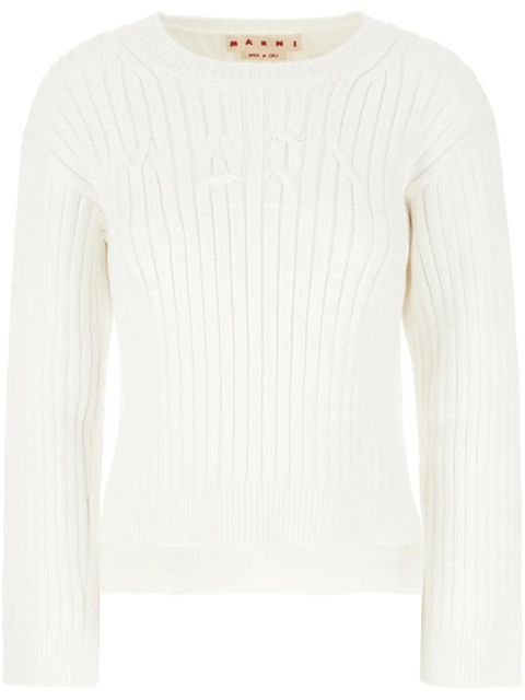 Marni cotton-blend jumper - White - zdjęcie produktu nr 1