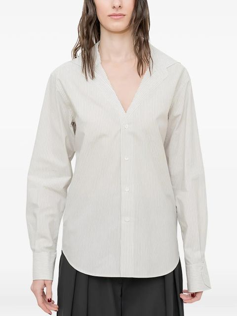 MM6 Maison Margiela striped long-sleeve shirt - Neutrals - zdjęcie produktu nr 1