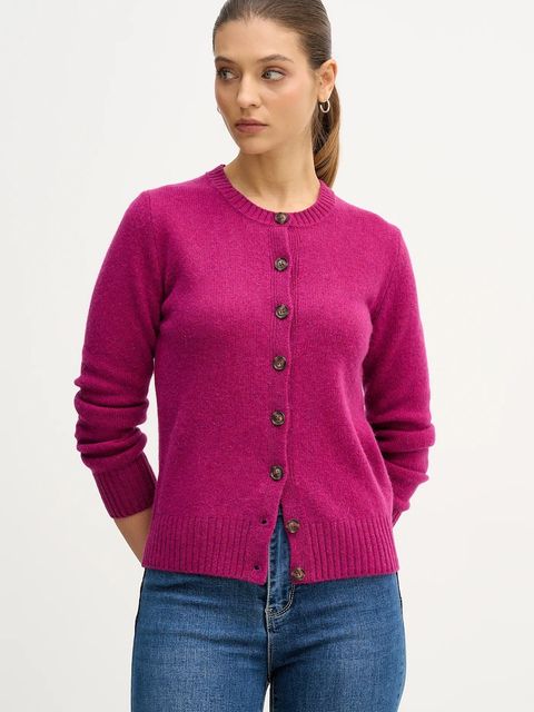 United Colors of Benetton kardigan wełniany kolor fioletowy 103ME500L - zdjęcie produktu nr 1