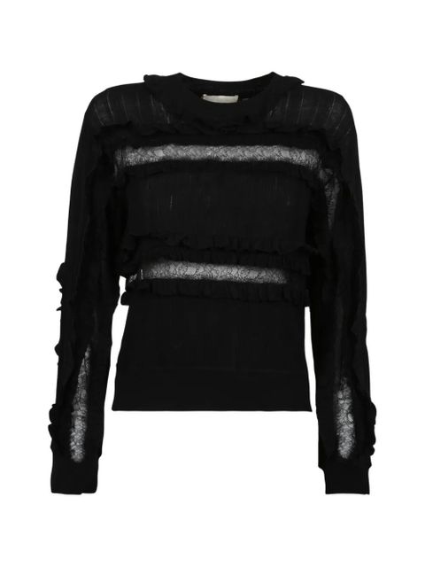 Ulla Johnson Demma ruffled lace sweater - Black - zdjęcie produktu nr 1