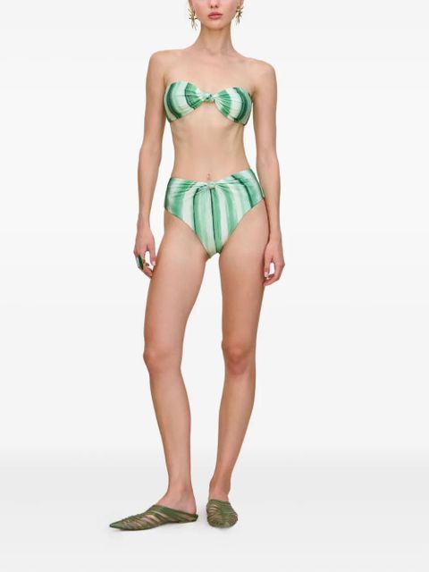 Cult Gaia Oswin painted-stripe bikini top - Green - zdjęcie produktu nr 1