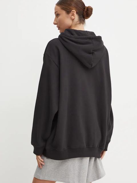 adidas Originals bluza Essential damska kolor czarny z kapturem gładka IY7344