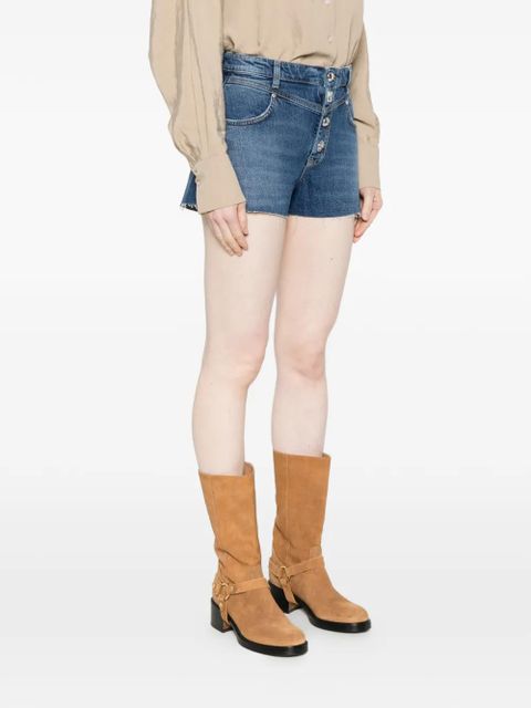 PINKO button frayed shorts - Blue