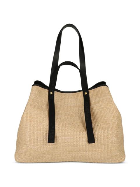 Off-White logo-motif woven tote bag - Neutrals - zdjęcie produktu nr 2
