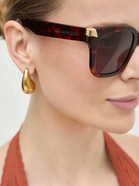 Alexander McQueen okulary przeciwsłoneczne damskie kolor brązowy AM0440S