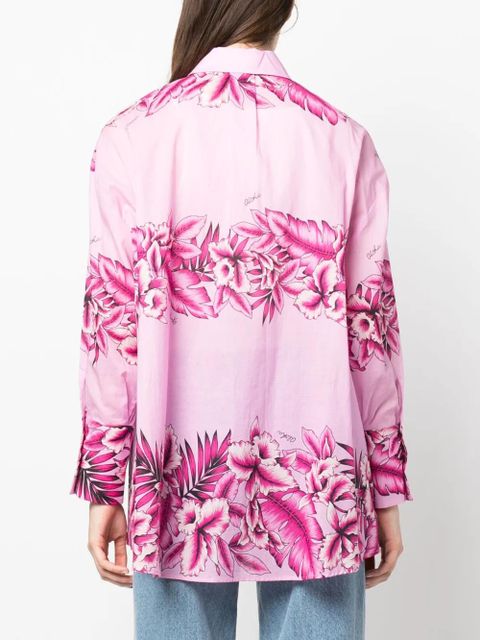 PINKO floral-print cotton shirt
