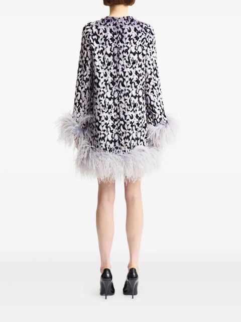 16Arlington Hodi devoré feather mini dress - Purple