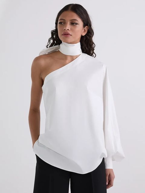 Karl Lagerfeld bluzka bawełniana damska kolor biały gładka A3W11037 - zdjęcie produktu nr 1