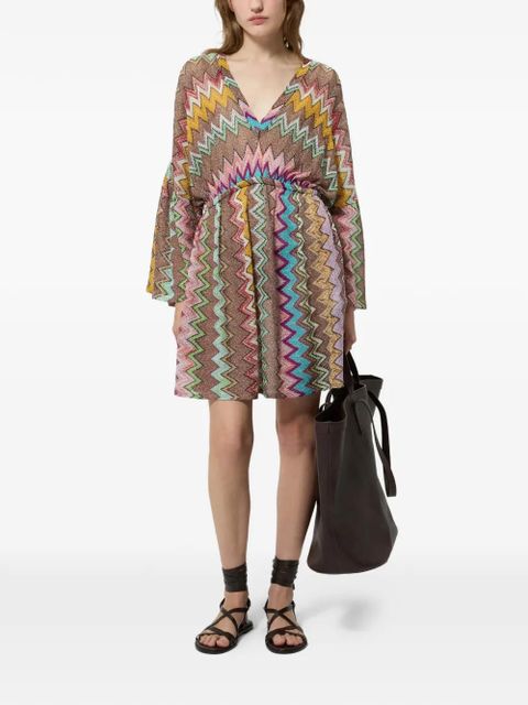Missoni V-neck zig-zag beach cover-up - Neutrals