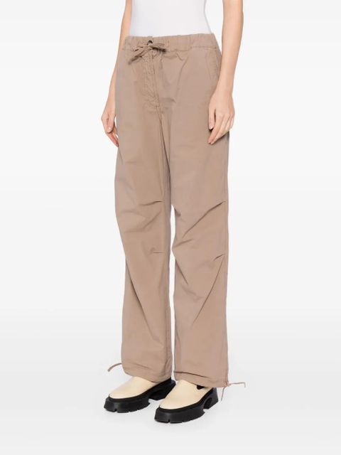 GANNI washed corduroy straight-leg trousers - Brown