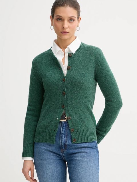 United Colors of Benetton kardigan wełniany kolor zielony 103ME500L - zdjęcie produktu nr 1