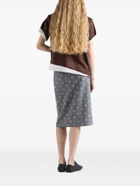 Prada patch-pocket raw-cut polo top - Brown