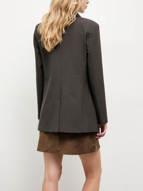 Answear.LAB marynarka kolor szary dwurzędowa gładka - zdjęcie produktu nr 2