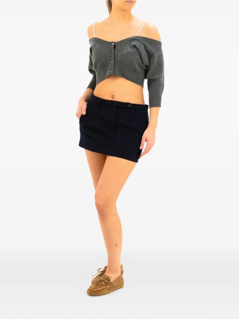 Miu Miu cropped cardigan - Grey - zdjęcie produktu nr 2