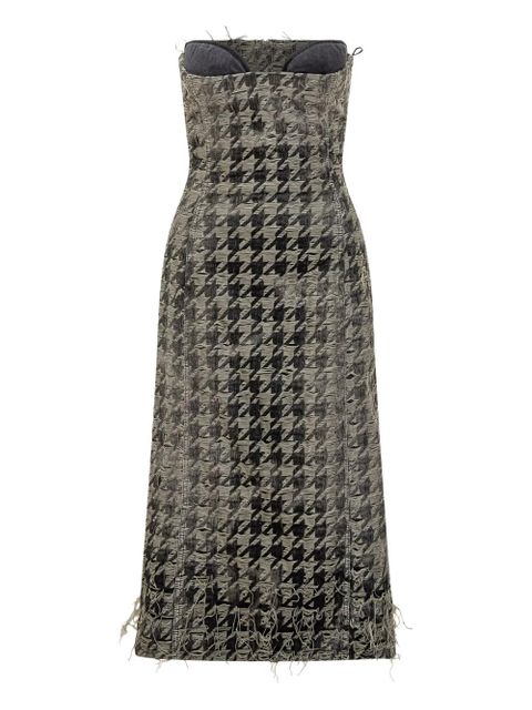 Diesel houndstooth frayed dress - Black
