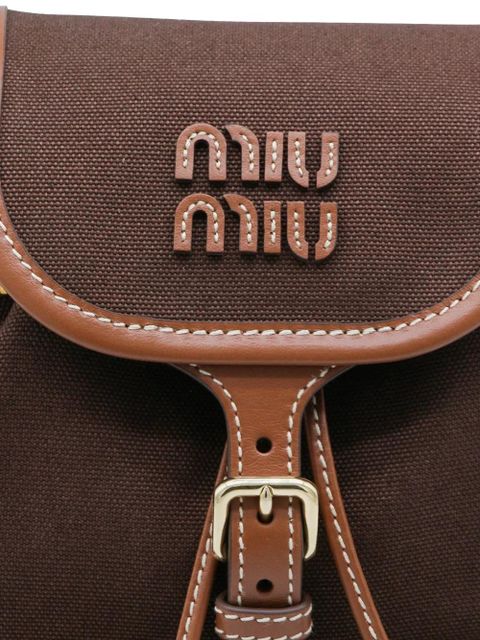 Miu Miu canvas leather backpack - Brown