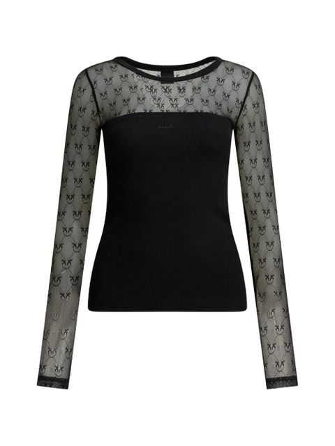 PINKO patterned long-sleeve T-shirt - Black - zdjęcie produktu nr 1