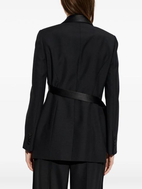 Alexander McQueen satin-trim double-breasted blazer - Black