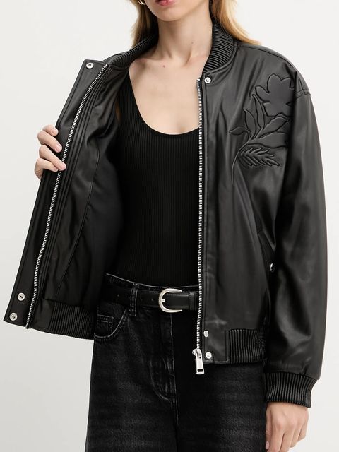 Guess kurtka bomber DAMIENNE kolor czarny przejściowa oversize W5YL06 WE480