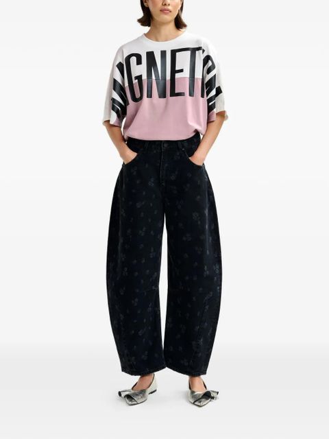 Essentiel Antwerp floral twisted barrel jeans - Black - zdjęcie produktu nr 2