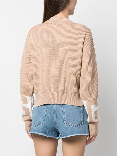 GCDS intarsia-knit logo jumper - Brown