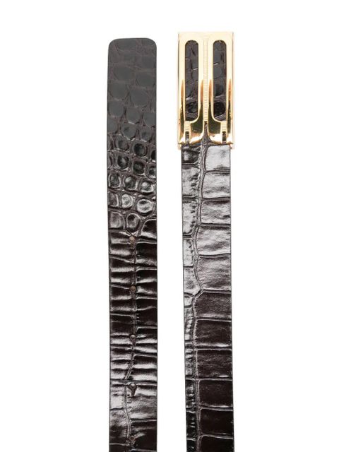 Victoria Beckham embossed-leather belt - Brown - zdjęcie produktu nr 2