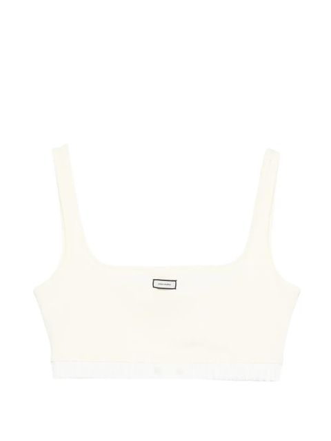 ENTIRE STUDIOS logo-patch crop top - Yellow - zdjęcie produktu nr 1