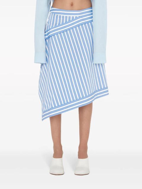 JW Anderson striped asymmetric midi skirt - Blue