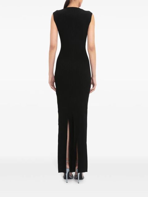 Victoria Beckham pleat-detailing sleeveless maxi dress - Black