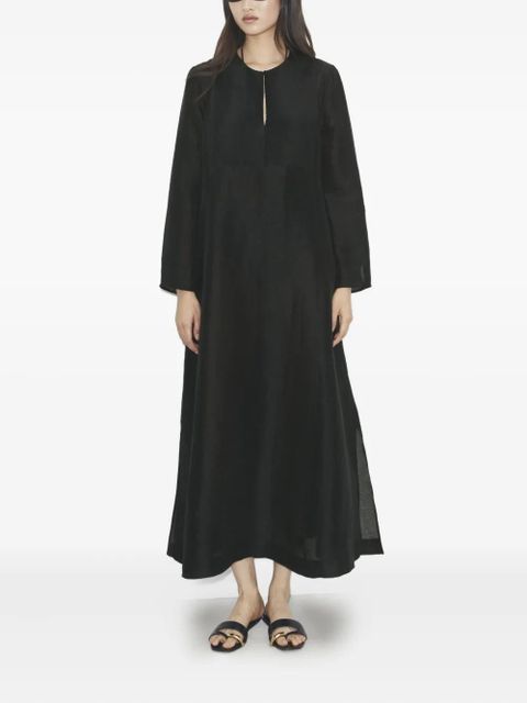 Tory Burch pleated-panel caftan - Black