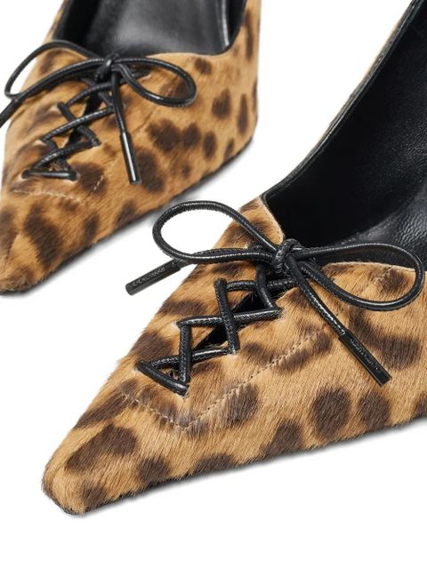 Jimmy Choo 95mm Scarlett leopard-print lace-up pumps - Brown