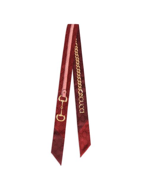 Gucci printed silk scarf - Red - zdjęcie produktu nr 1