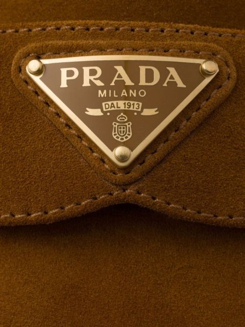 Prada appliqué-logo mules - Brown